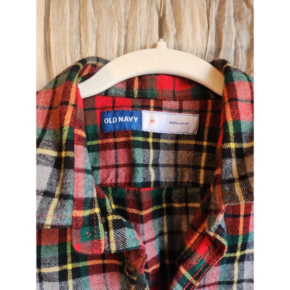 Old Navy Men's Flannel Shirt Holiday Pattern - Picture 2 of 2